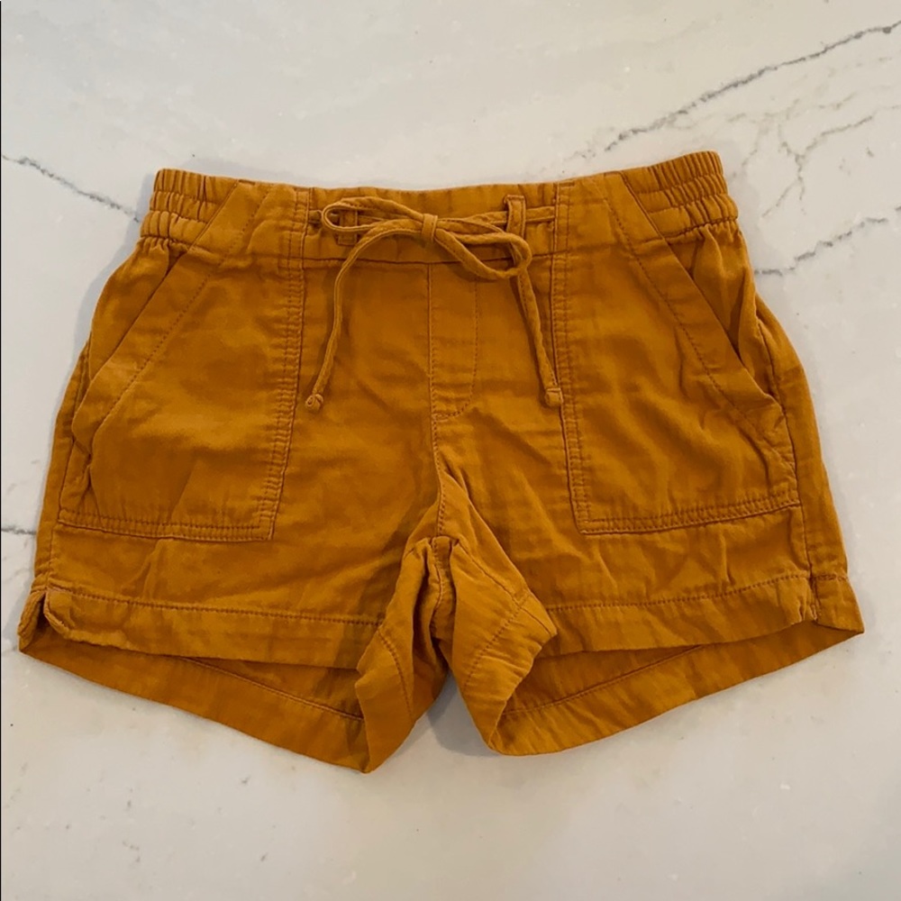 Old Navy Mustard Yellow Drawstring Utility Shorts